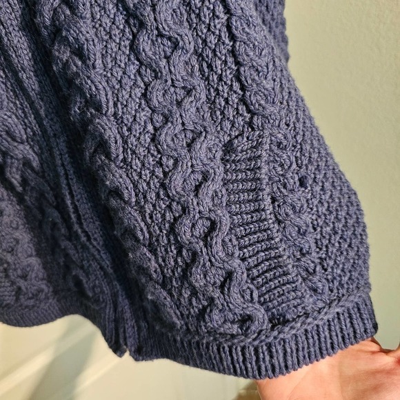 Aran Crafts Wool Blue Zip Up Sweater Sz XS - Picture 9 of 9
